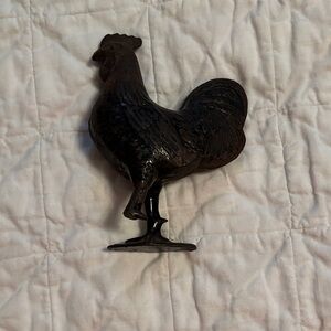 Rustic Black Rooster Figurine